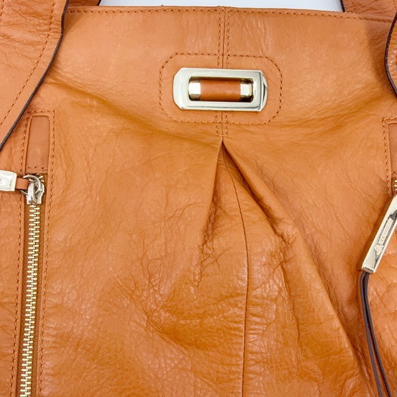 B. Makowsky Dunaway Glove Leather Tote Nutmeg Leather Hobo Shoulder Bag Gift - Picture 5 of 16